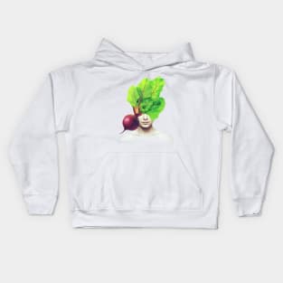 Beetroot head portrait Kids Hoodie